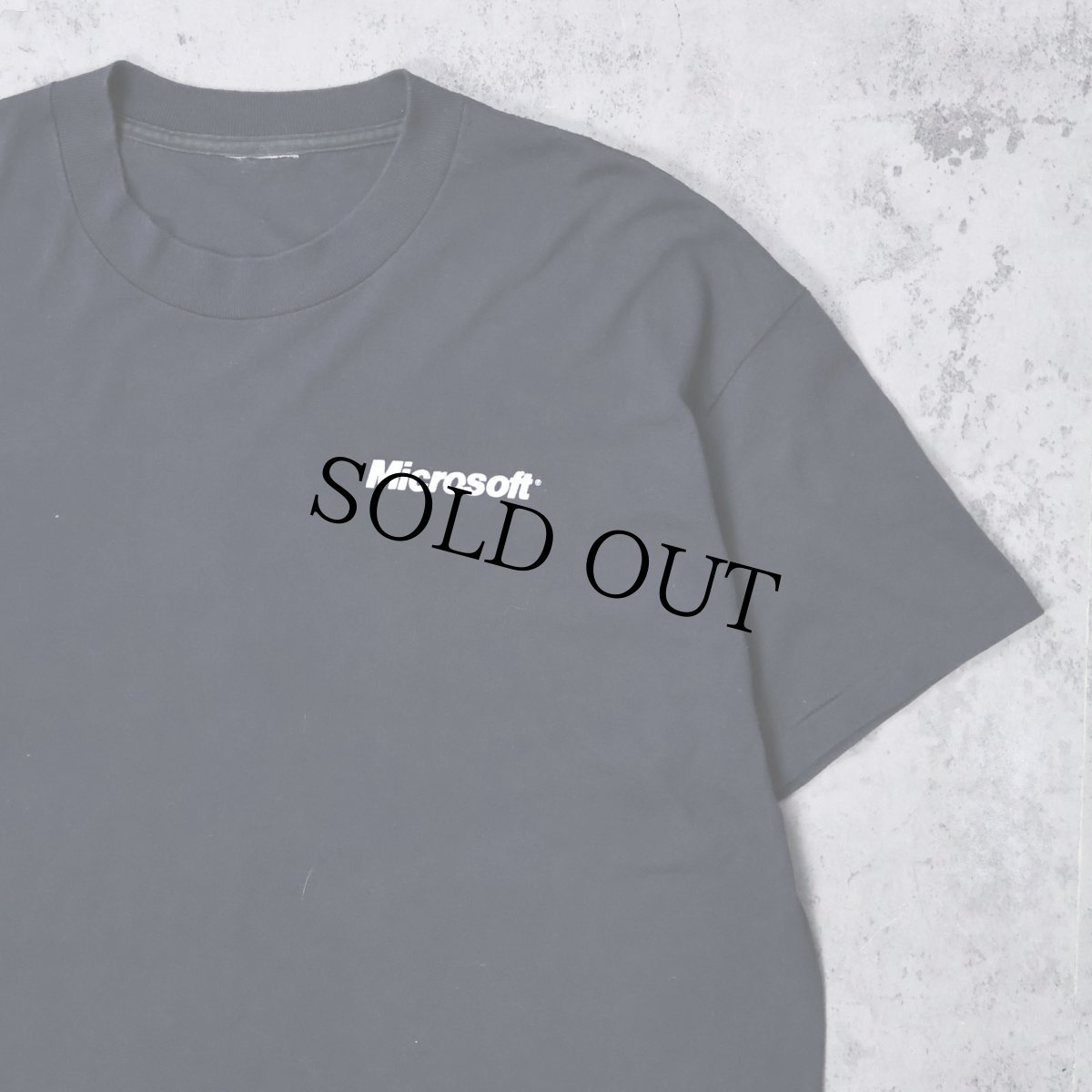 画像1: Microsoft コンピューター企業 ロゴプリントTシャツ BLACK (1)