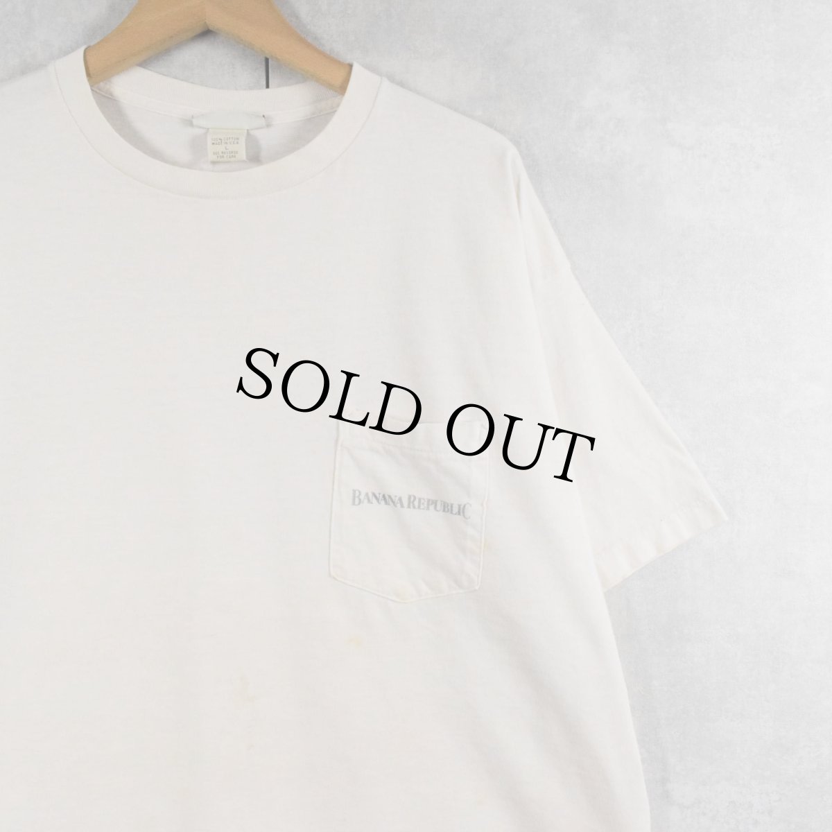 画像2: 90's BANANA REPUBLIC USA製 地図プリント ポケットTシャツ L (2)