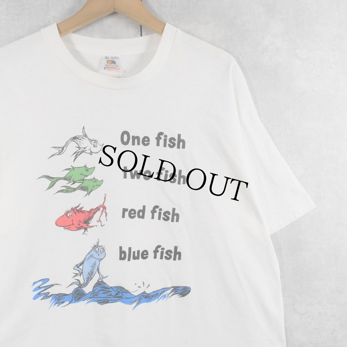 画像1: 90's Dr.Seuss USA製 "One fish two fish..." 児童書プリントTシャツ XL (1)