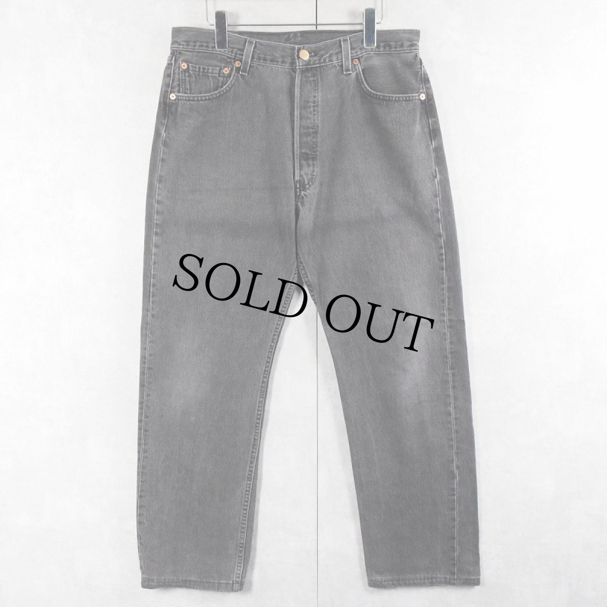 画像1: 90's Levi's 501 USA製 "サルファブラック" ブラックデニムパンツ W34 (1)