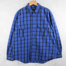 画像1: FILSON チェック柄 ヘビーネルシャツ L (1)