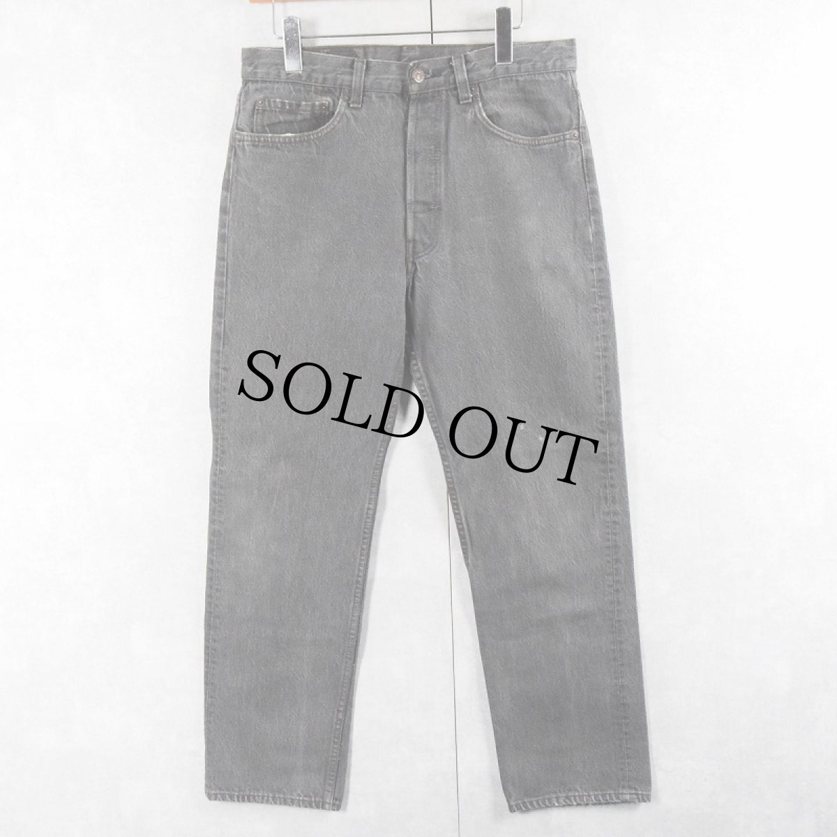 画像1: 90's Levi's 501 USA製 ブランクタブ 先染め ブラックデニムパンツ W32 (1)