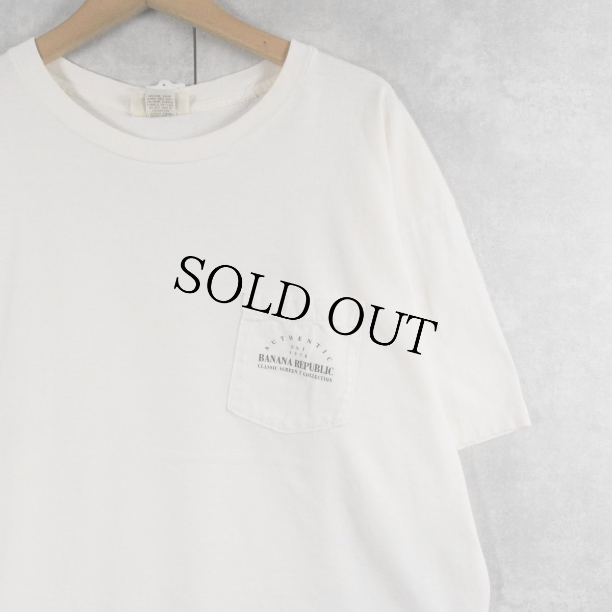 画像2: 90's BANANA REPUBLIC USA製 地図×イグアナプリント ポケットTシャツ XL (2)