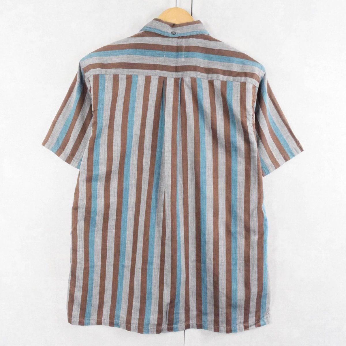 画像2: 60's SKIPPER USA製 マルチストライプ柄 3点留め ボタンダウンシャツ M (2)