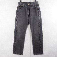画像1: 2000's Levi's 501 USA製 "サルファブラック" ブラックデニムパンツ W28 (1)