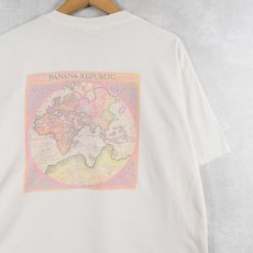 画像1: 90's BANANA REPUBLIC USA製 地図プリント ポケットTシャツ L (1)