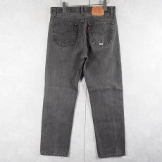 画像2: 90's Levi's 501 USA製 ブランクタブ 先染め ブラックデニムパンツ W32 (2)