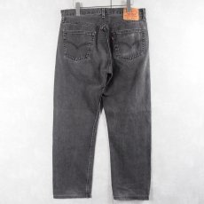 画像2: 90's Levi's 501 USA製 "サルファブラック" ブラックデニムパンツ W34 (2)