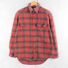 画像1: GAP オンブレーチェック柄 ヘビーネルシャツ S (1)