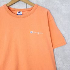 画像1: 80〜90's Champion USA製 青刺繍タグ 後期 ロゴプリントTシャツ L (1)