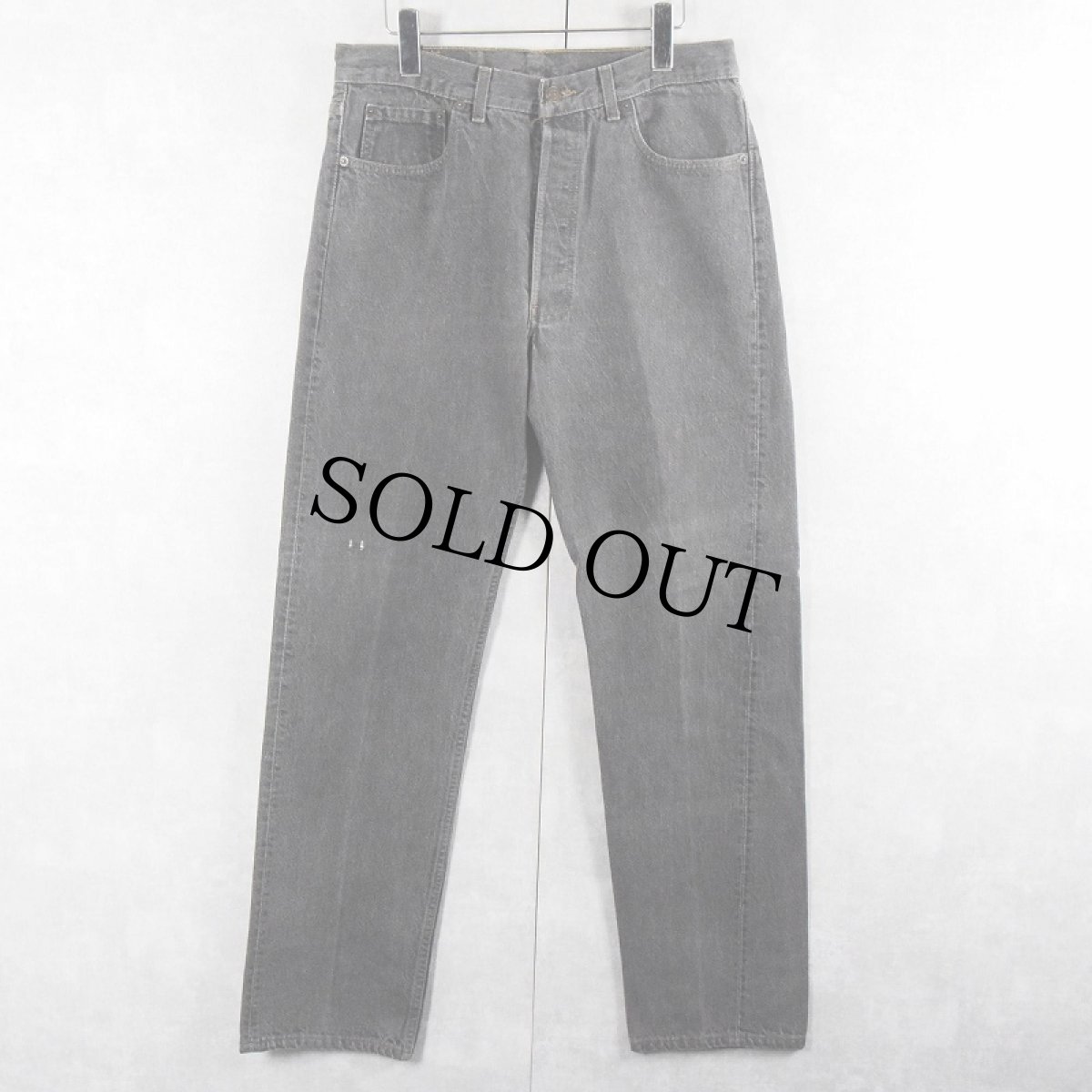 画像1: 90's Levi's 501 USA製 先染め ブラックデニムパンツ W32 (1)