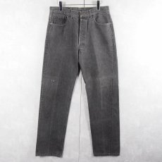 画像1: 90's Levi's 501 USA製 先染め ブラックデニムパンツ W32 (1)