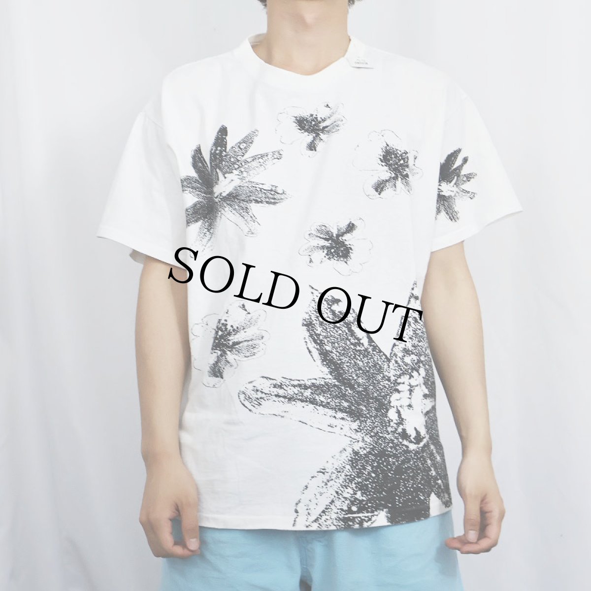 画像2: 90's BONNIE AUGUST USA製 花柄 大判プリントTシャツ ONESIZE (2)