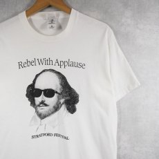 画像1: 90's William Shakespeare CANADA製 "STRATFORD FESTIVAL" 作家プリントTシャツ L (1)