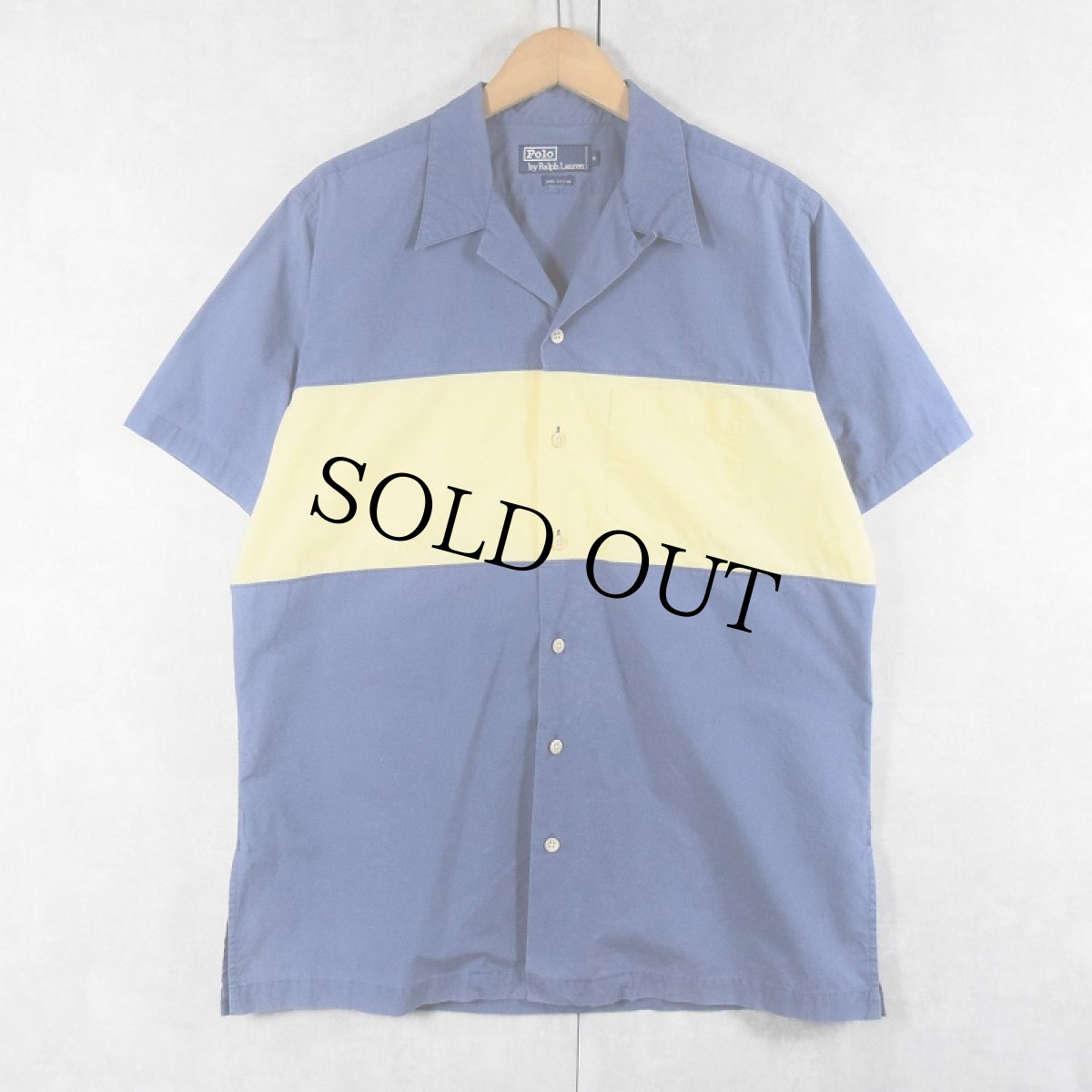 画像3: POLO Ralph Lauren ボーダー柄 コットンオープンカラーシャツ M (3)