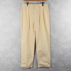 画像2: POLO Ralph Lauren ヘリンボーン織り 2タック コットンスラックス W33 (2)