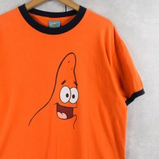 画像1: 2000's Patrick Star キャラクタープリント リンガーTシャツ (1)