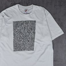 画像1: 90's USA製 ハンドペイントプリントTシャツ L (1)