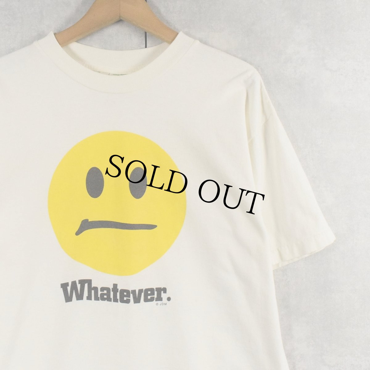 画像1: 90~2000's "WHATEVER." ジョークプリントTシャツ L (1)