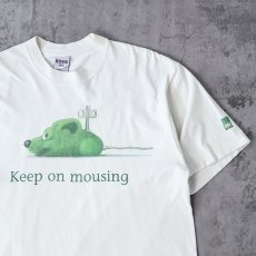 画像1: BBL "Keep on mousing" 銀行プリントTシャツ L (1)