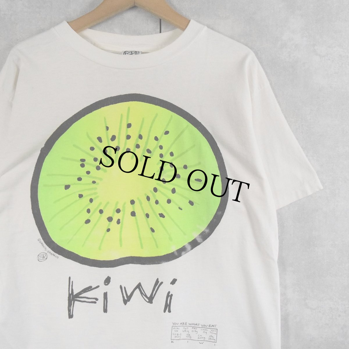 画像1: 90's GRAVITY GRAPHICS USA製 "Kiwi" フルーツイラスト プリントTシャツ L (1)