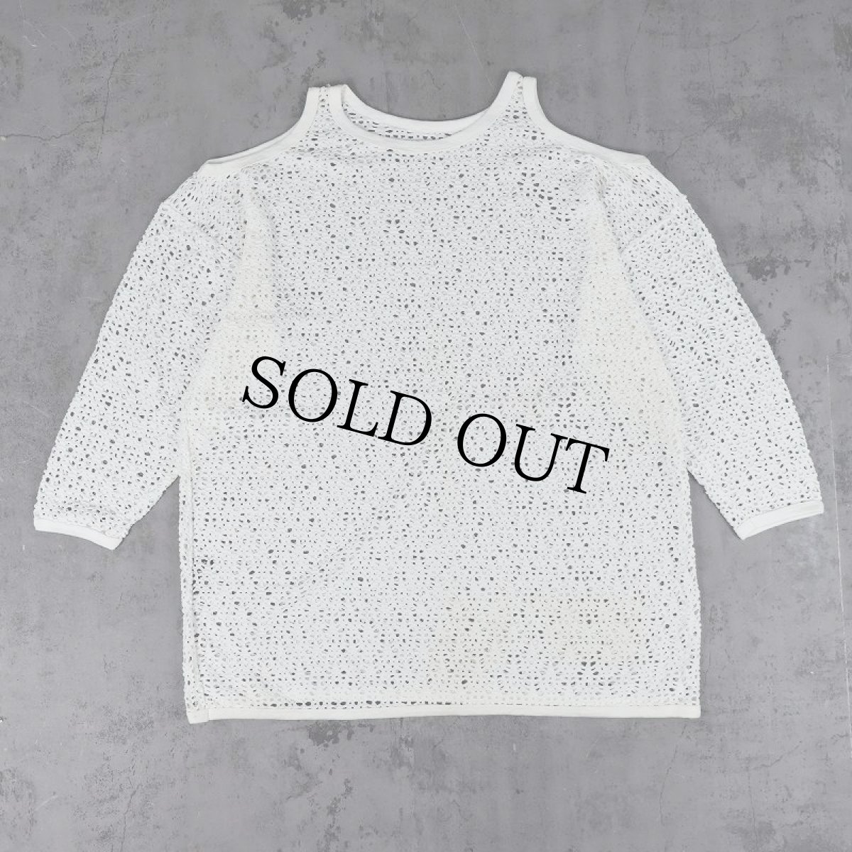 画像2: 90's Kick's USA製 コールドショルダー メッシュロンT ONESIZE (2)