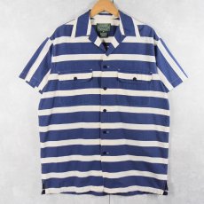 画像3: 80〜90's POLO COUNTRY Ralph Lauren ボーダー柄 コットンオープンカラーシャツ M (3)