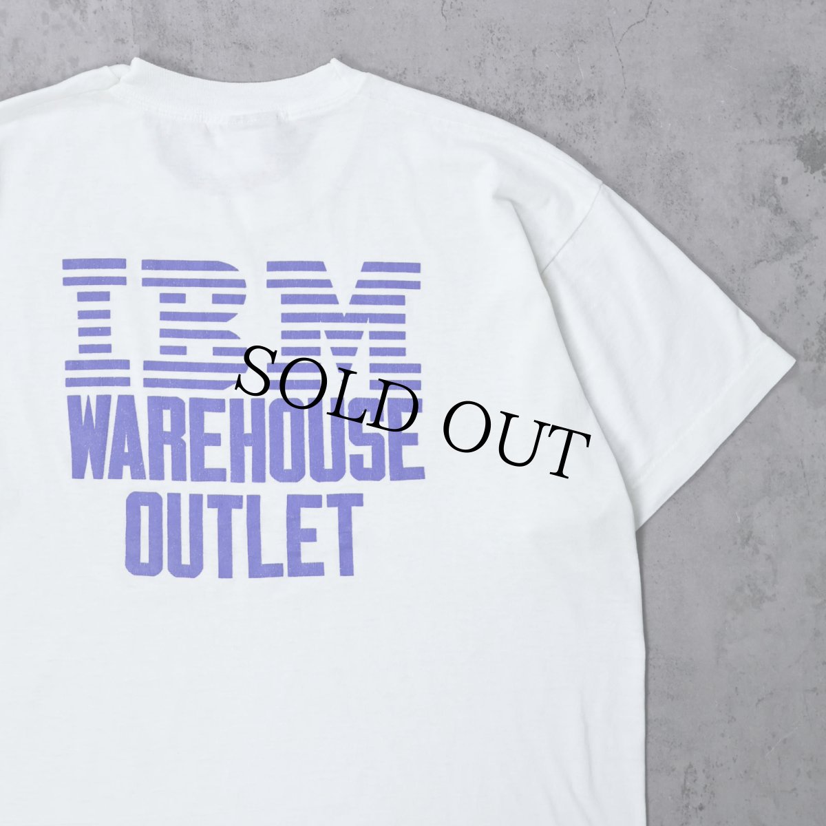 画像1: 90's IBM USA製 "WAREHOUSE OUTLET" コンピューター企業 プリントTシャツ XL (1)