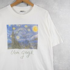 画像1: Vincent Van Gogh "星月夜" アートプリントTシャツ L (1)