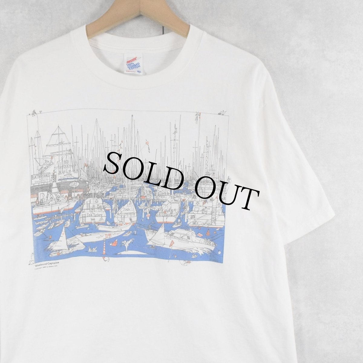 画像1: 90's B Johnson USA製 イラストプリントTシャツ XL (1)