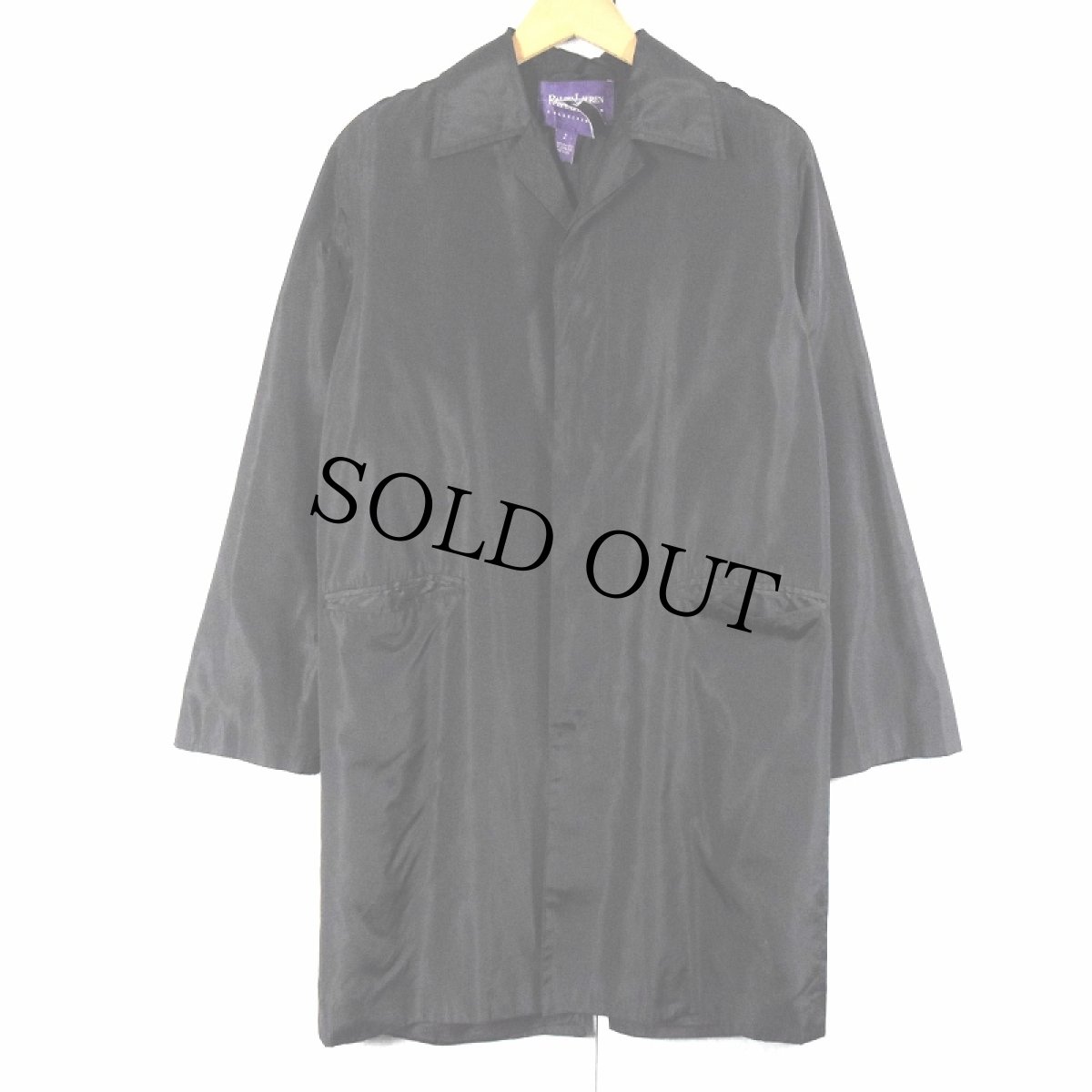 画像3: 90's〜 Ralph Lauren COLLECTION USA製 シルクハーフコート BLACK SIZE2 (3)