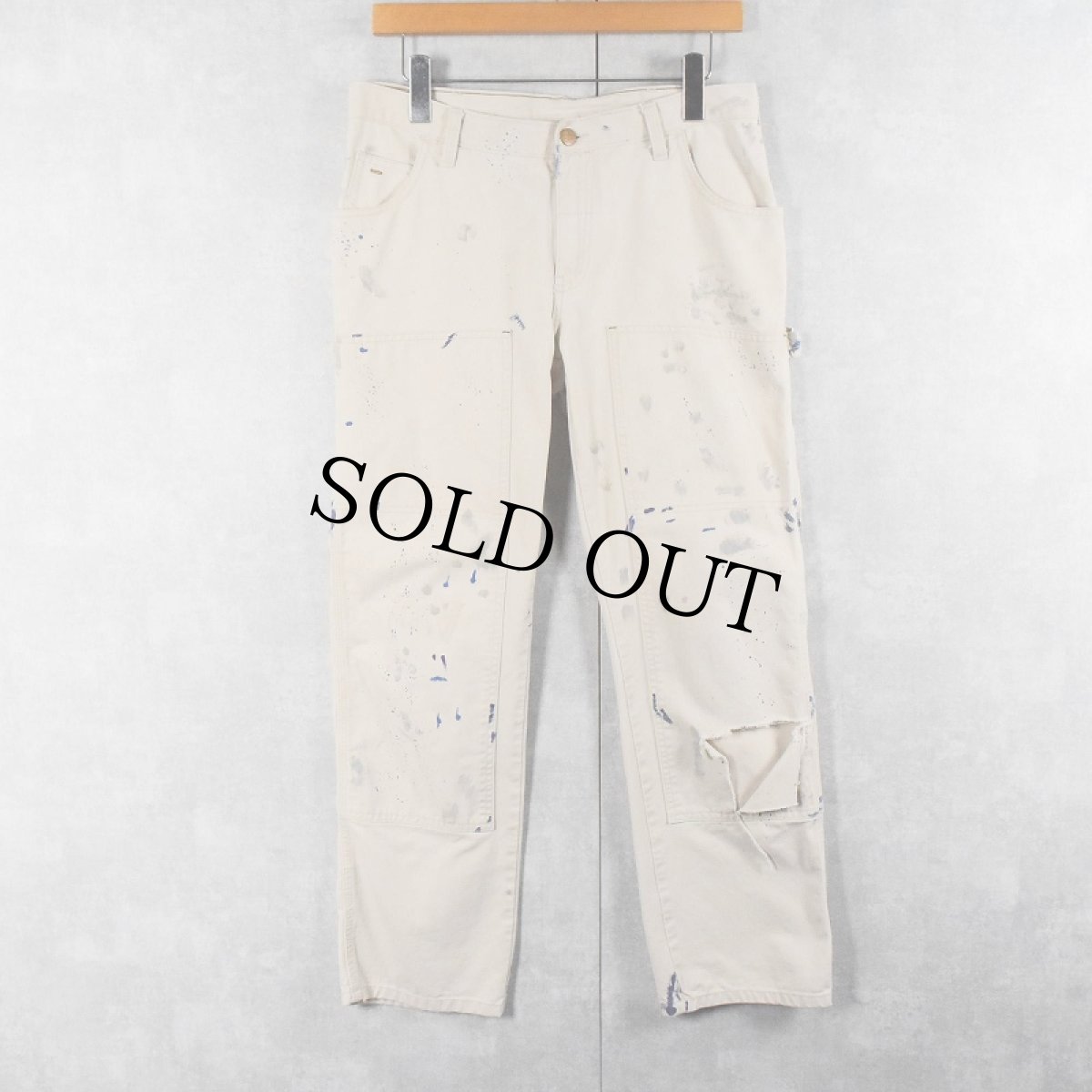 画像2: POLO Ralph Lauren ダブルニー コットンペインターパンツ W31 (2)