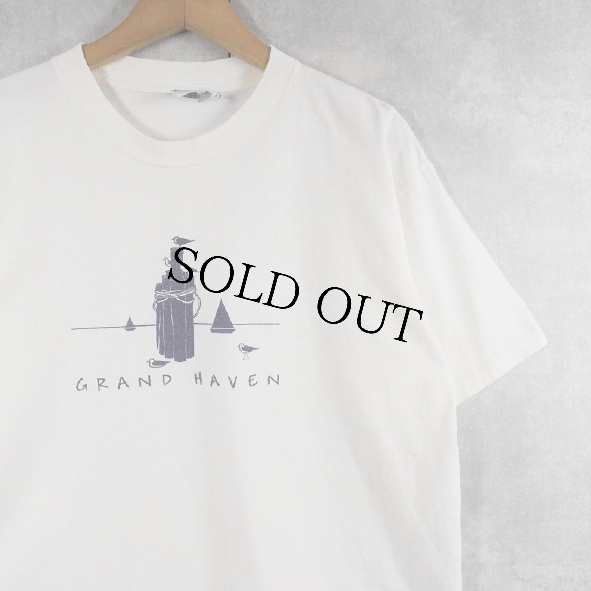 画像1: 80〜90's MICHIGAN RAG USA製 "GRAND HAVEN" プリントTシャツ (1)
