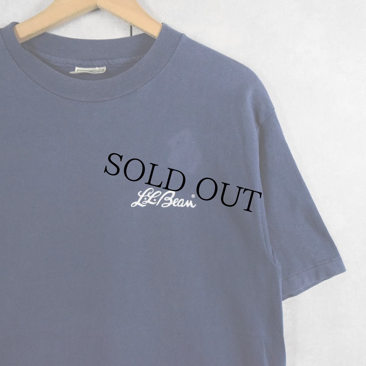 画像1: 90's L.L.Bean USA製 ロゴプリントTシャツ NAVY L (1)