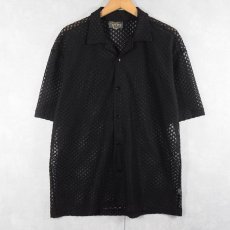 画像1: 90's POP ICON USA製 メッシュシャツ BLACK L (1)