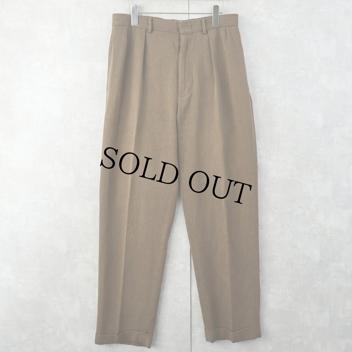 画像2: POLO Ralph Lauren 2タック コットンスラックス W32 (2)