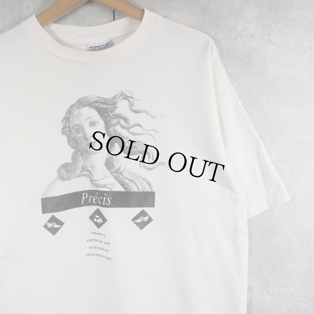 画像1: 90's Sandro Botticelli USA製 "ヴィーナスの誕生" アートプリントTシャツ XL (1)