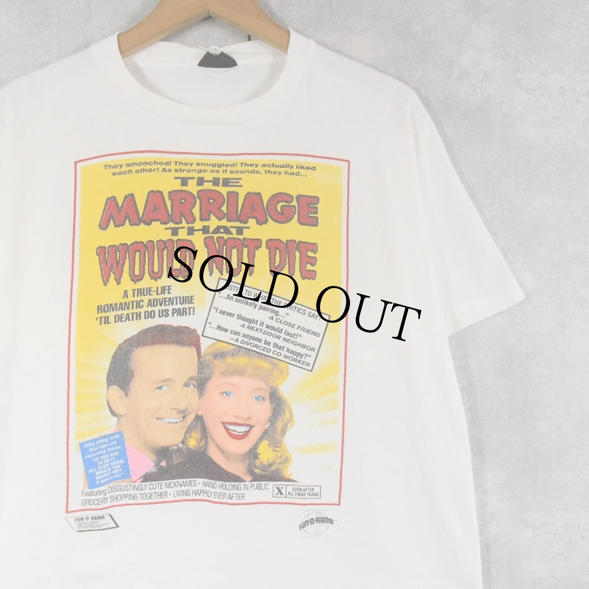 画像1: 80's〜 FUN-O-RAMA MUTT GROENING USA製 "THEMARRIAGE WOULD NOT DIE" イラストプリントTシャツ L (1)