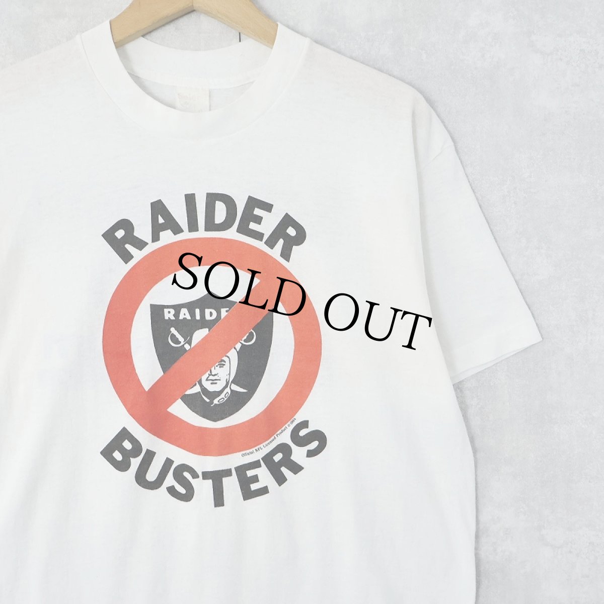 画像1: 80's "RAIDER BUSTERS" NFLチーム パロディプリントTシャツ XL (1)