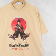 画像1: Charles Chaplin "THE RINK" イラストプリントTシャツ  (1)