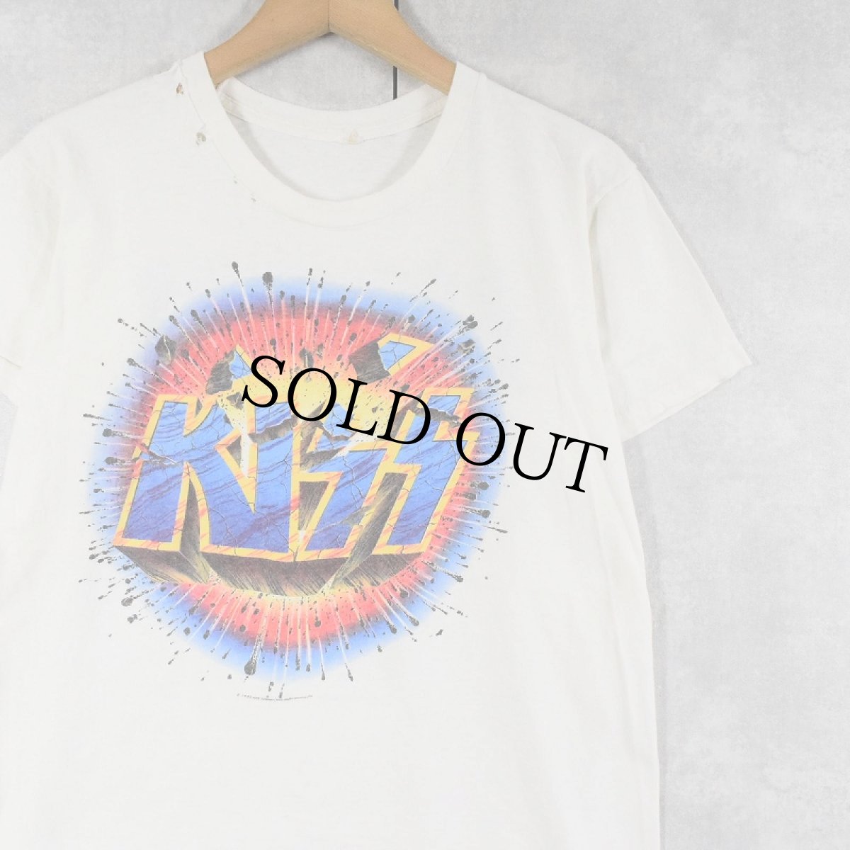 画像1: 80's KISS "ASYKUM WORLD TOUR '85-'86" ハードロックバンドツアーTシャツ (1)