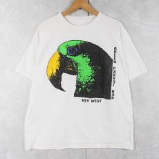 画像1: 90's "GREEN PARROT BAR" インコイラストプリントTシャツ (1)