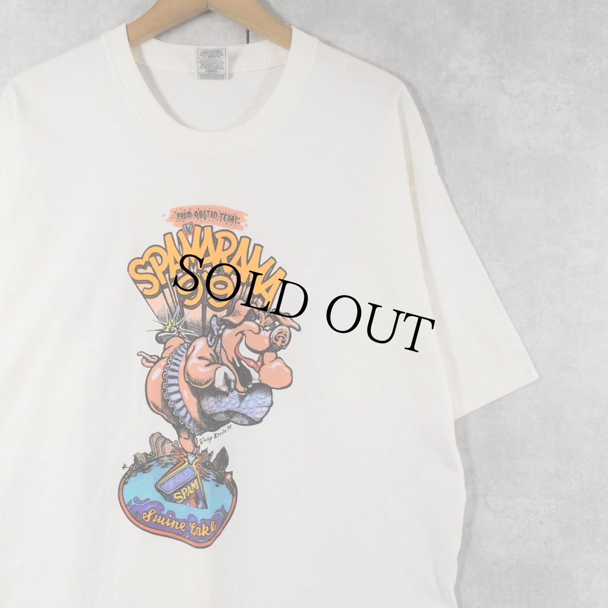 画像1: 90's 〜 "SPAMARAMA '99" フェスティバルプリントTシャツ XL (1)