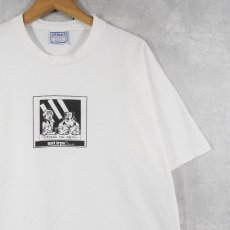 画像1: 2000's Mark Bryan USA製 "30 on the rail" イラストプリントTシャツ XL (1)