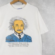 画像1: 90's Albert Einstein 偉人イラストプリントTシャツ L (1)