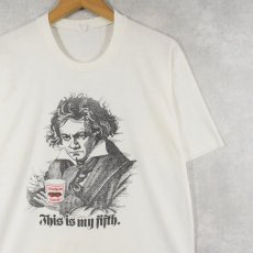 画像1: 90's DANNON YOGURT "Beethoven" 音楽家パロディプリントTシャツ XL (1)
