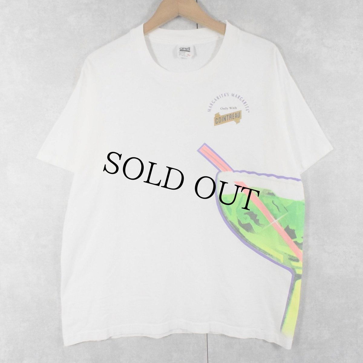画像1: 90's COINTREAU USA製 アルコールリキュール 巻きプリントTシャツ XL (1)