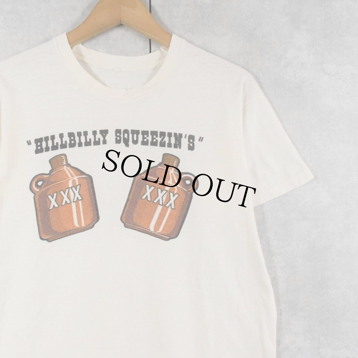 画像1: 70〜80's USA製 "HILLBILLY SQUEEZIN'S" プリントTシャツ XL (1)