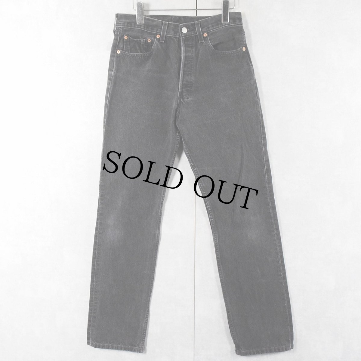画像1: 90's Levi's 501 USA製 "サルファブラック" ブラックデニムパンツ W30 (1)
