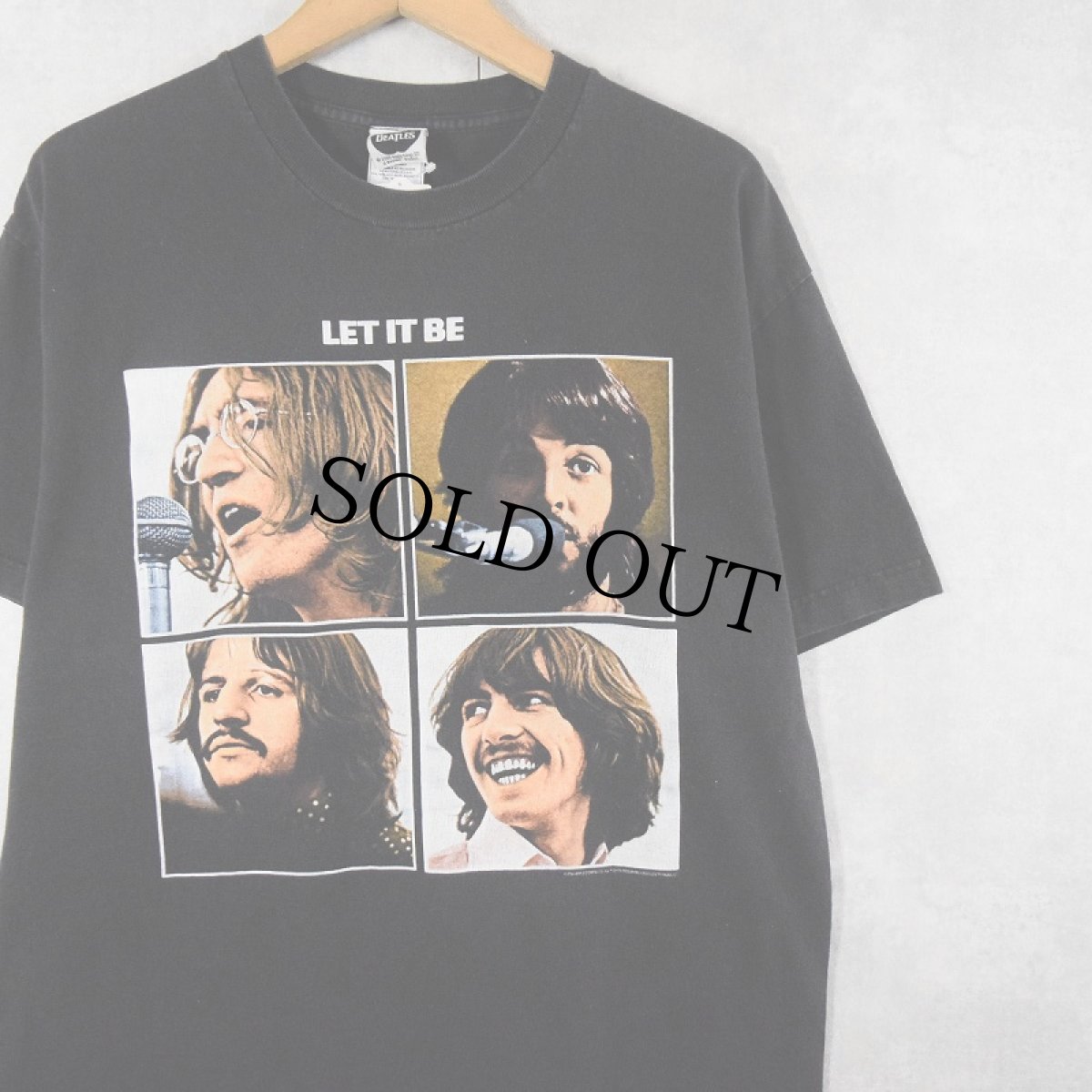 画像1: 2005 THE BEATLES USA製 "LET IT BE" ロックバンドTシャツ BLACK L (1)